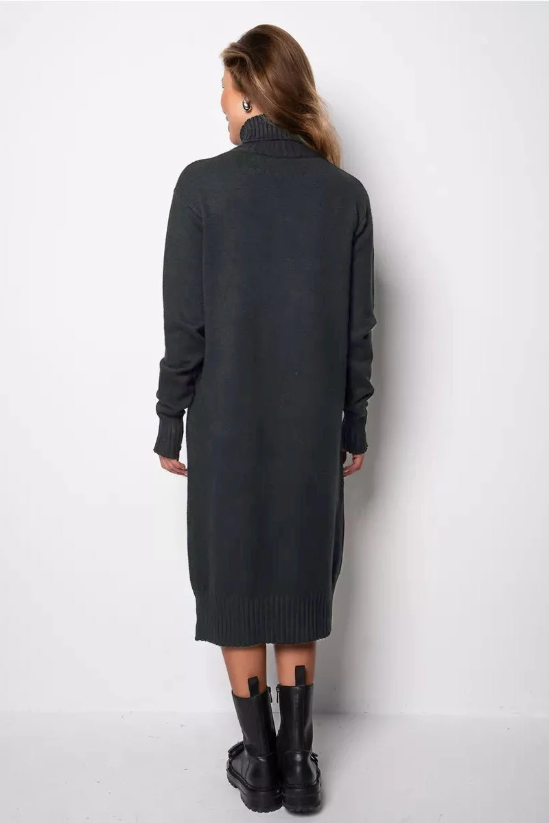 Loose Turtleneck Sweater Dress - Image 15