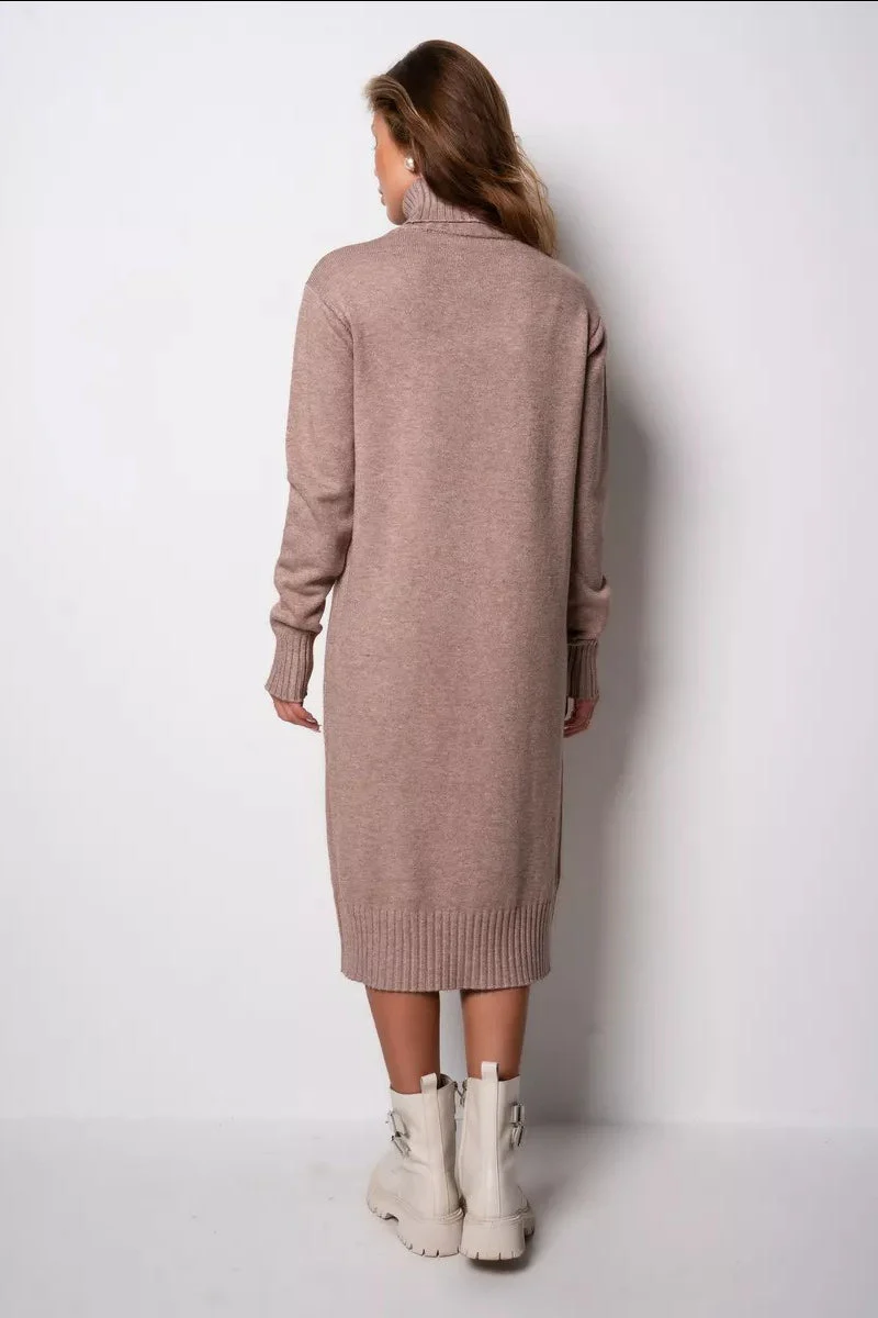 Loose Turtleneck Sweater Dress - Image 23