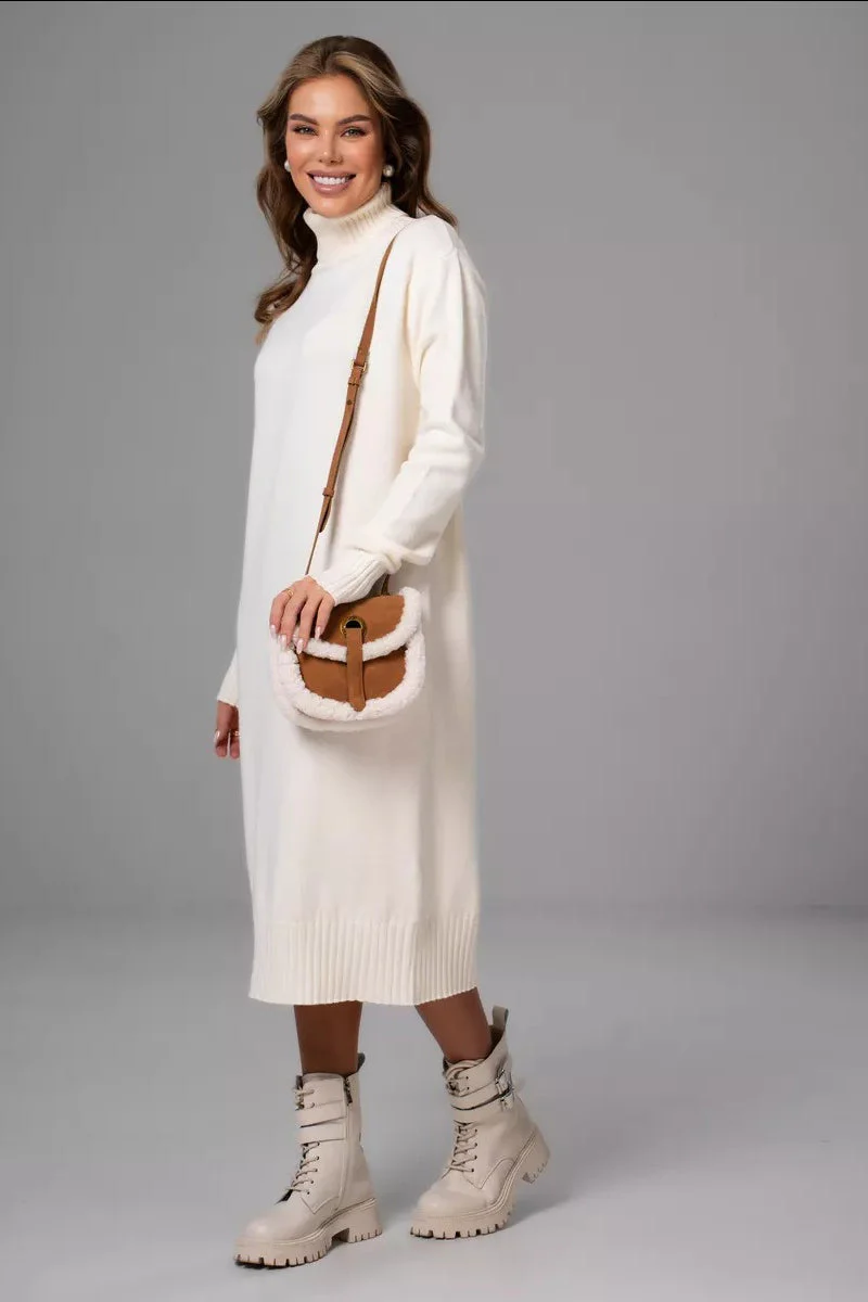 Loose Turtleneck Sweater Dress - Image 6