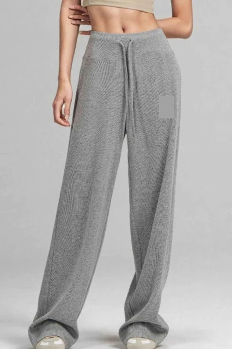 Loose Wide Leg Slimming Versatile Knit Pants - Image 2
