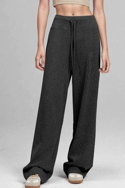 Loose Wide Leg Slimming Versatile Knit Pants - Image 5