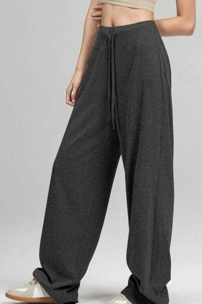 Loose Wide Leg Slimming Versatile Knit Pants - Image 7