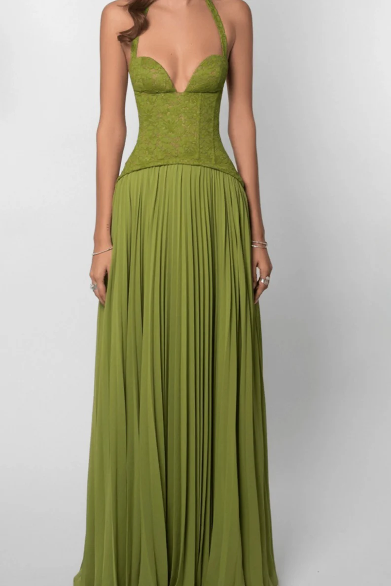 Low Cut Halter Bodycon Vacation Dress - Image 3