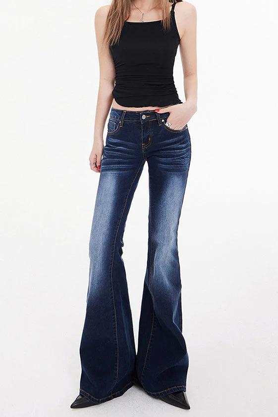 Low Waist Long Flare Jeans - Image 7
