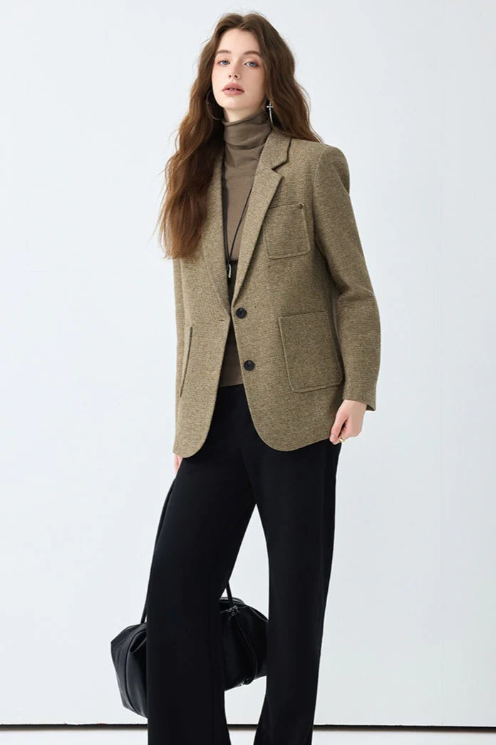 Maillard Brown Wool Blazer - Image 13