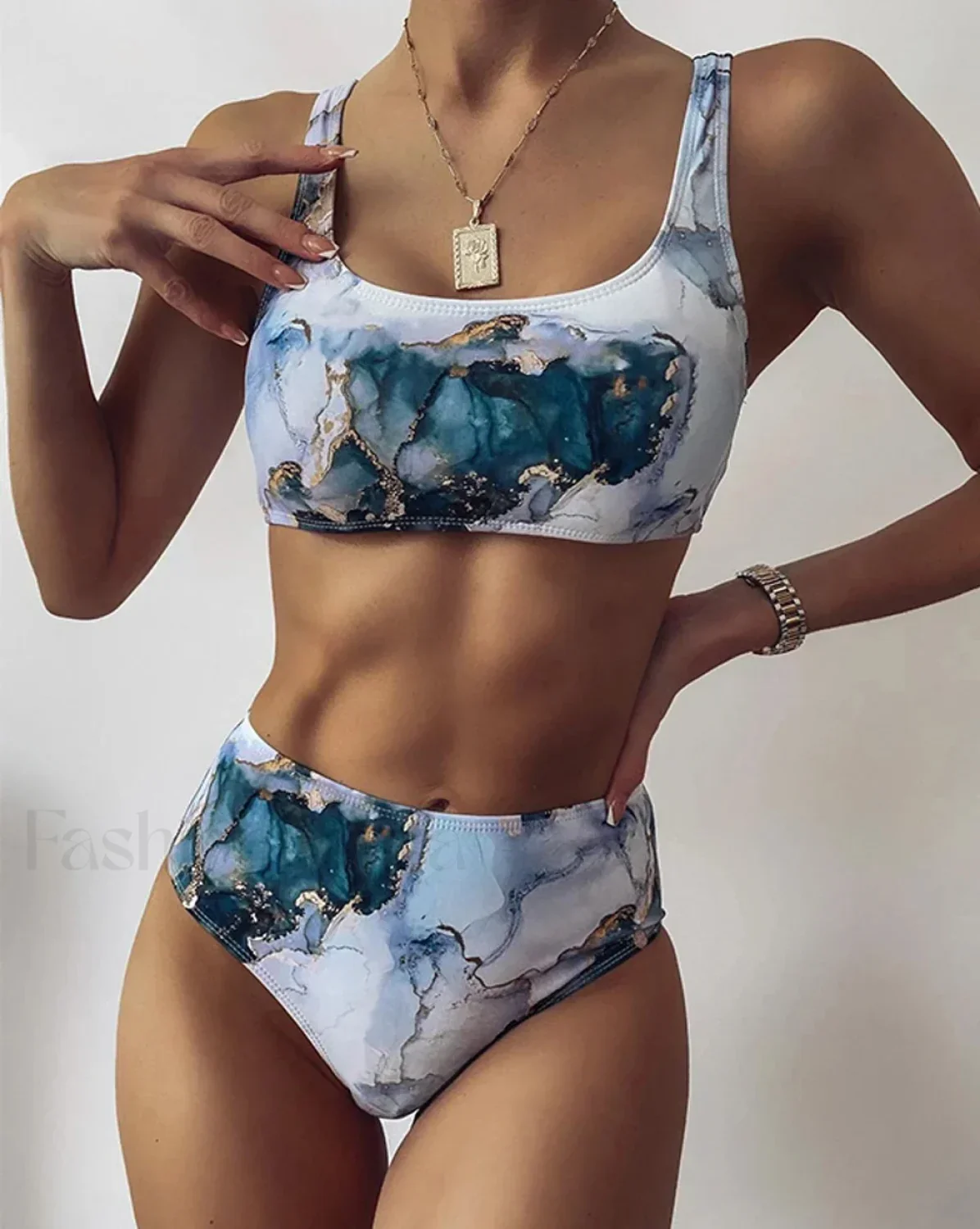 Marble Sport Bandeau Bikini Set - Image 10
