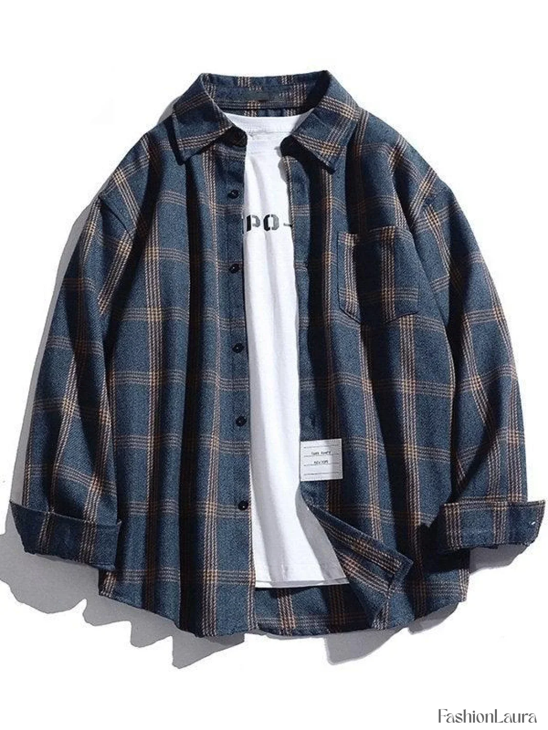 Men's Checkered Long Sleeve Button Shirt - Image 8