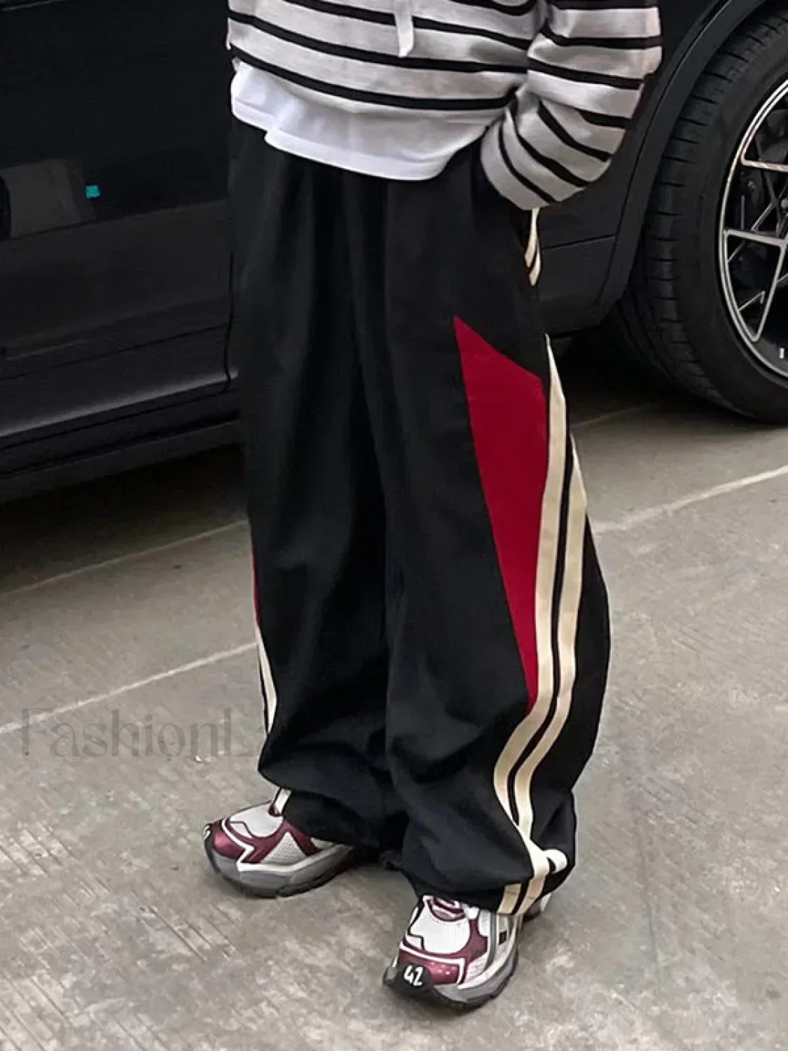 Men's Panel Striped Loose Sweatpants - Image 5