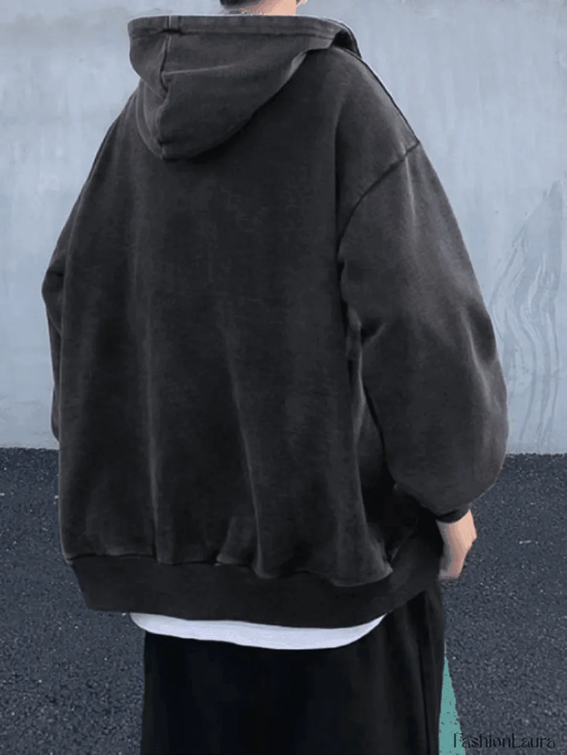 Men's Vintage Wash Black Zip-Up Hoodie - Image 11