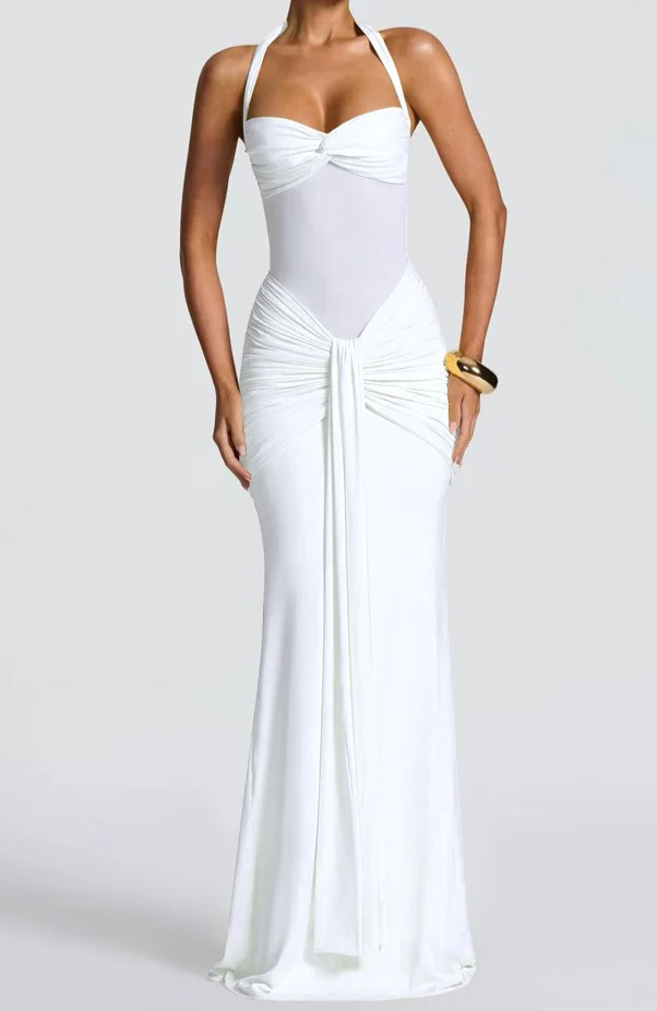 Mesh Panel Sash Maxi Dress - Image 14