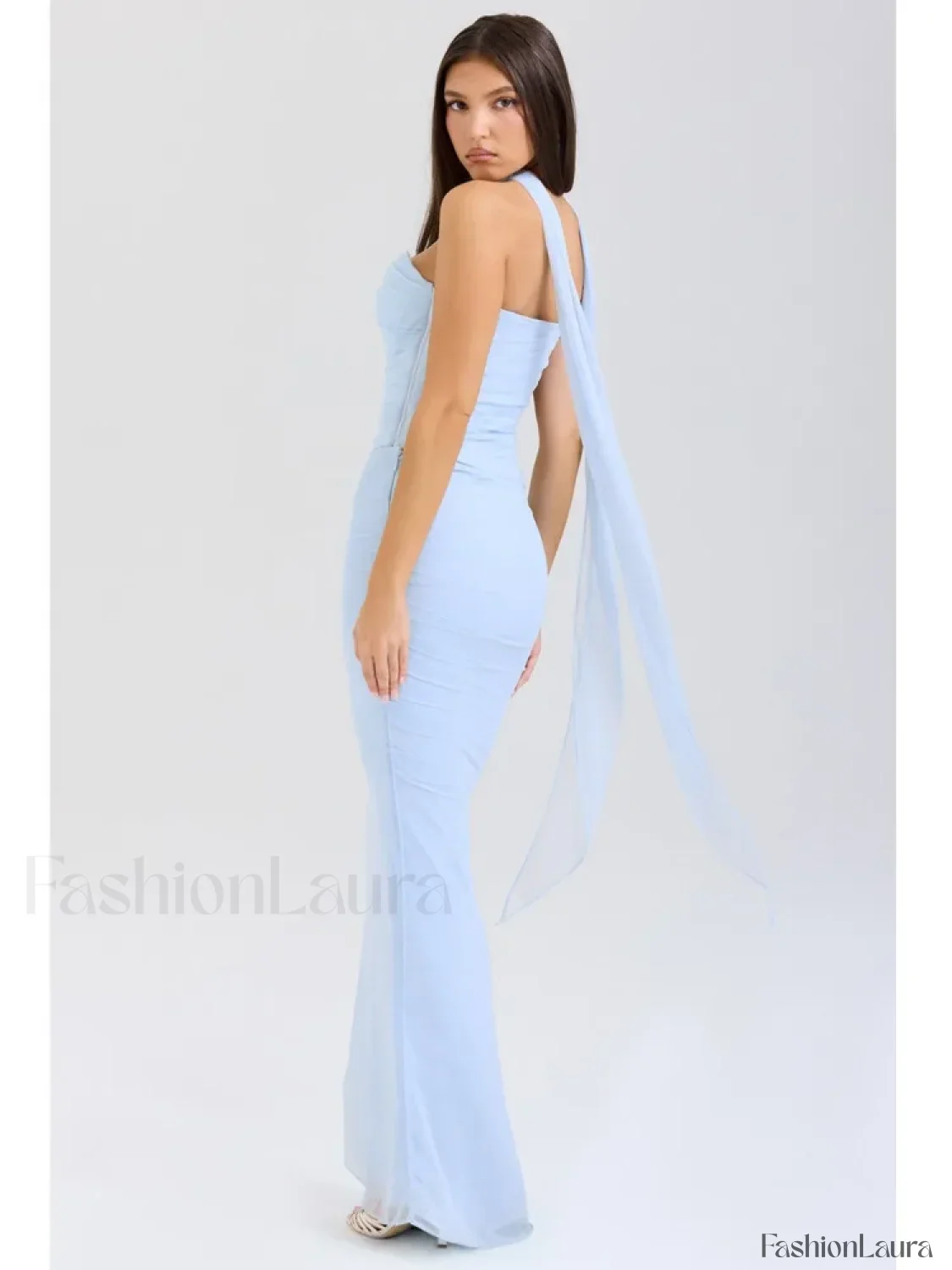 Mesh Patchwork Two Piece Maxi Dress - Image 13
