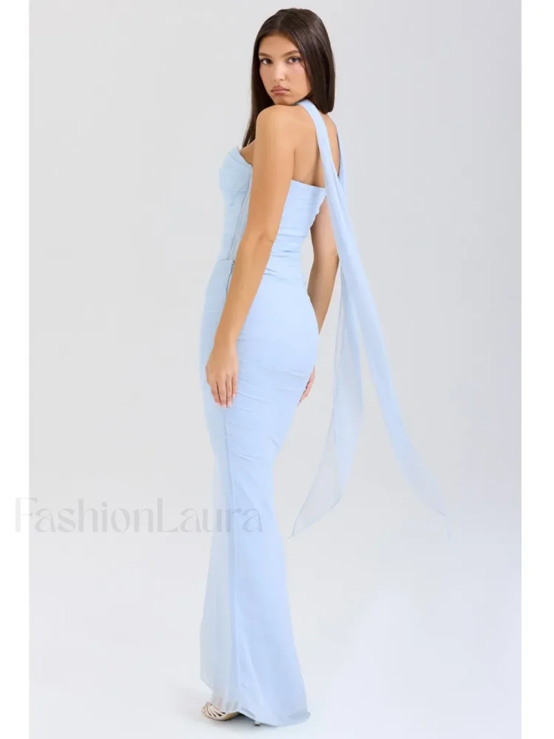 Mesh Patchwork Two Piece Maxi Dress - Image 2