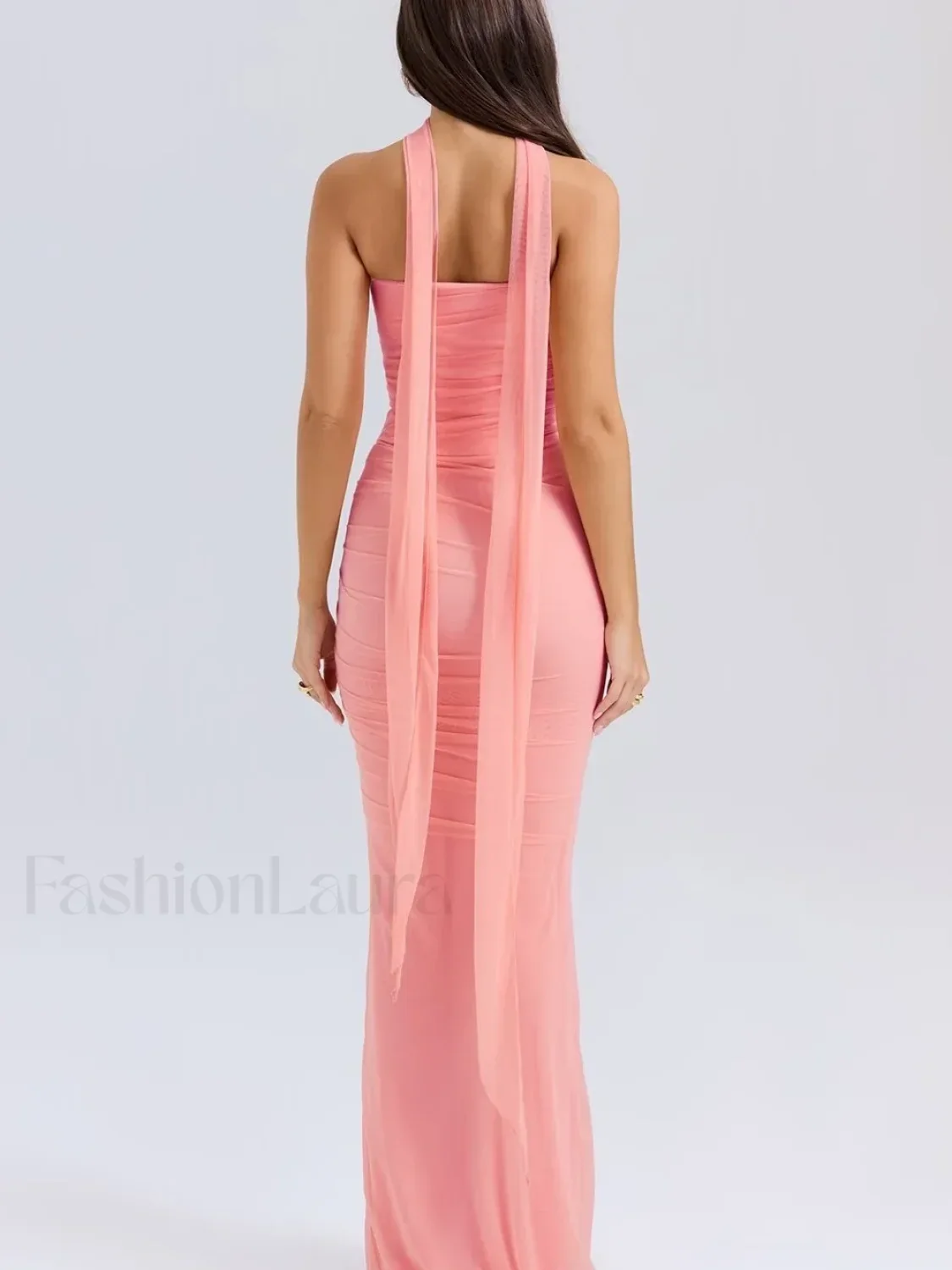 Mesh Patchwork Two Piece Maxi Dress - Image 6