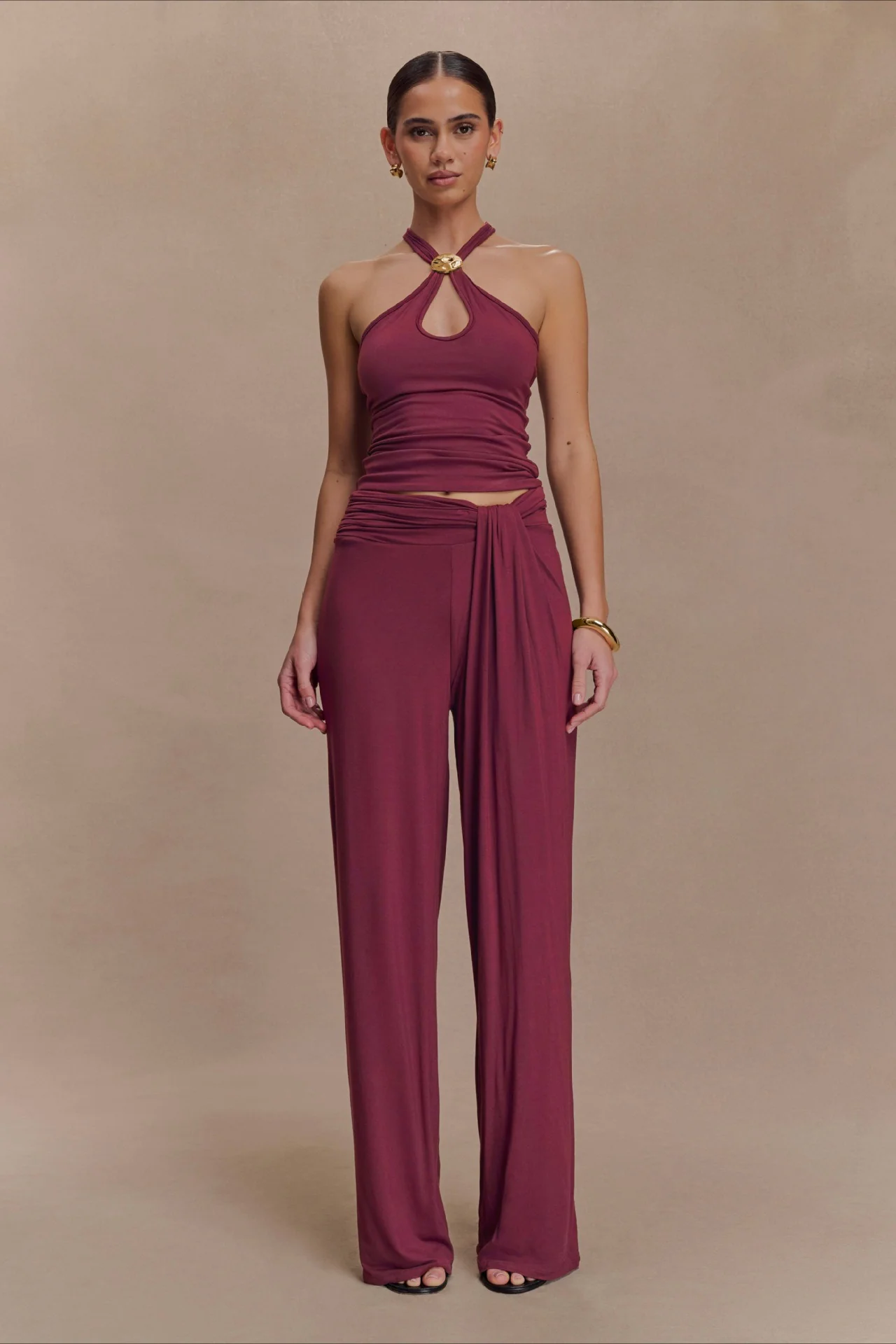 Metal Trim Halter Cutout Chic Halter Top - Image 10