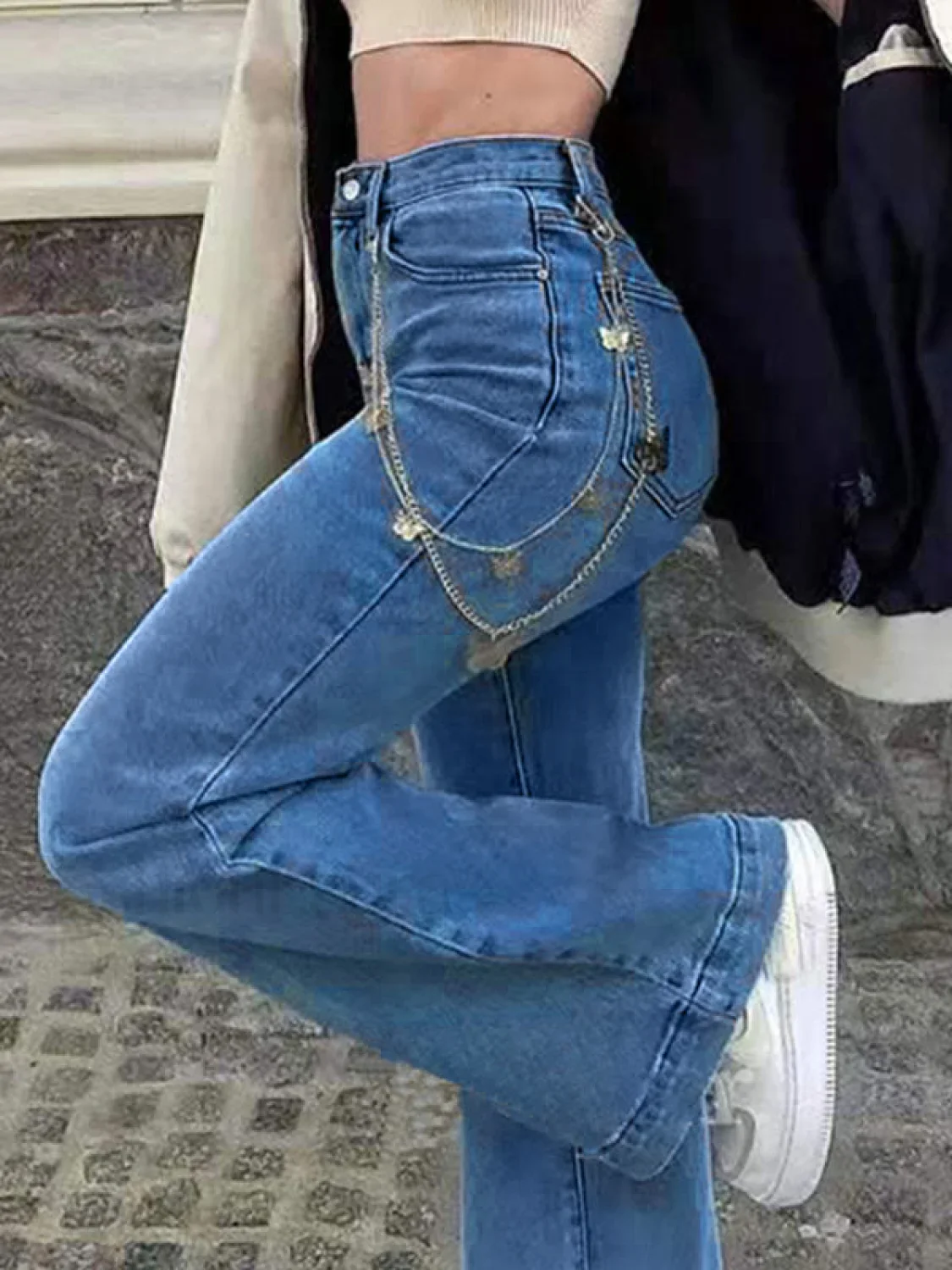 Mid Waist Washed Boyfriend Jeans - Image 26