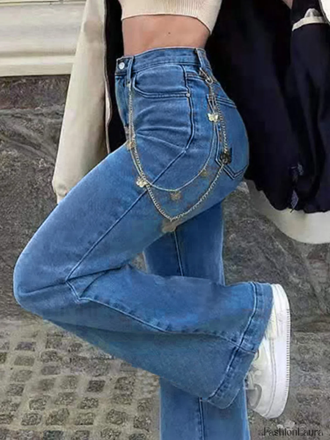 Mid Waist Washed Boyfriend Jeans - Image 42