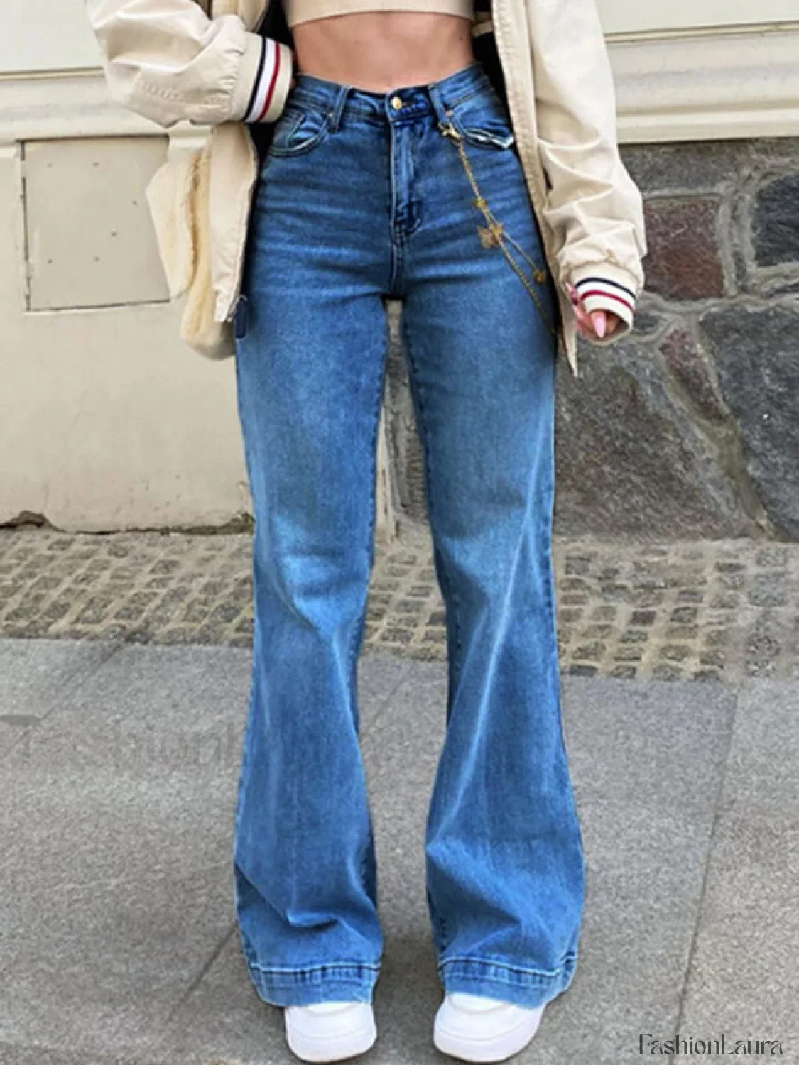 Mid Waist Washed Boyfriend Jeans - Image 44