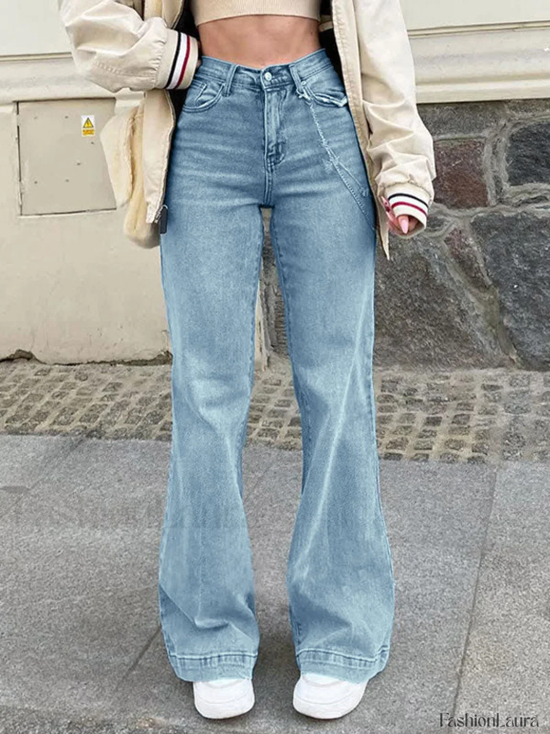 Mid Waist Washed Boyfriend Jeans - Image 48