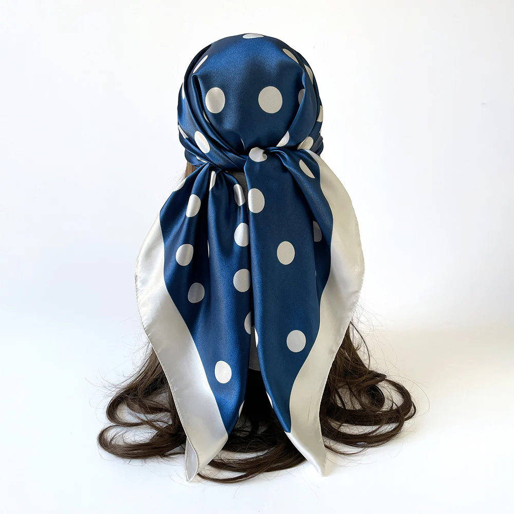Minimal Polka Dot Square Head Neck Scarf - Image 10