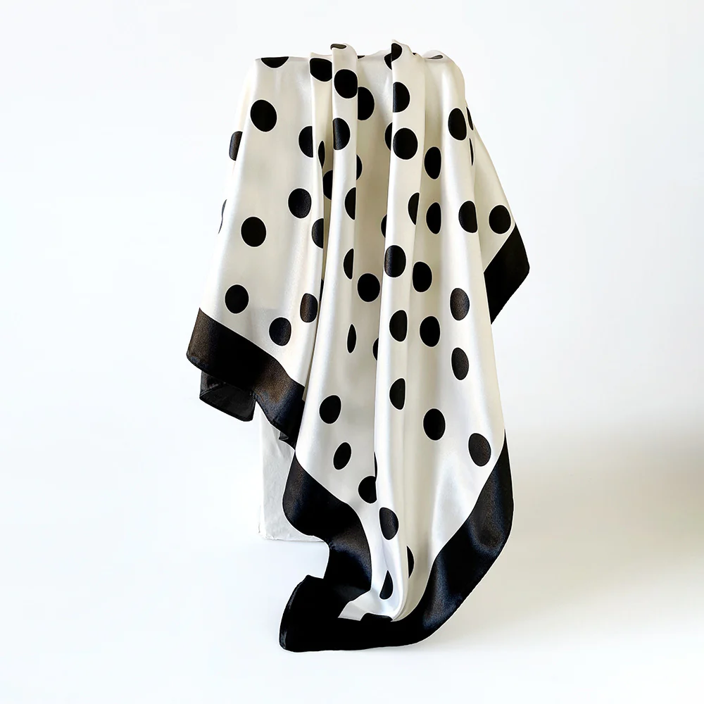 Minimal Polka Dot Square Head Neck Scarf - Image 3