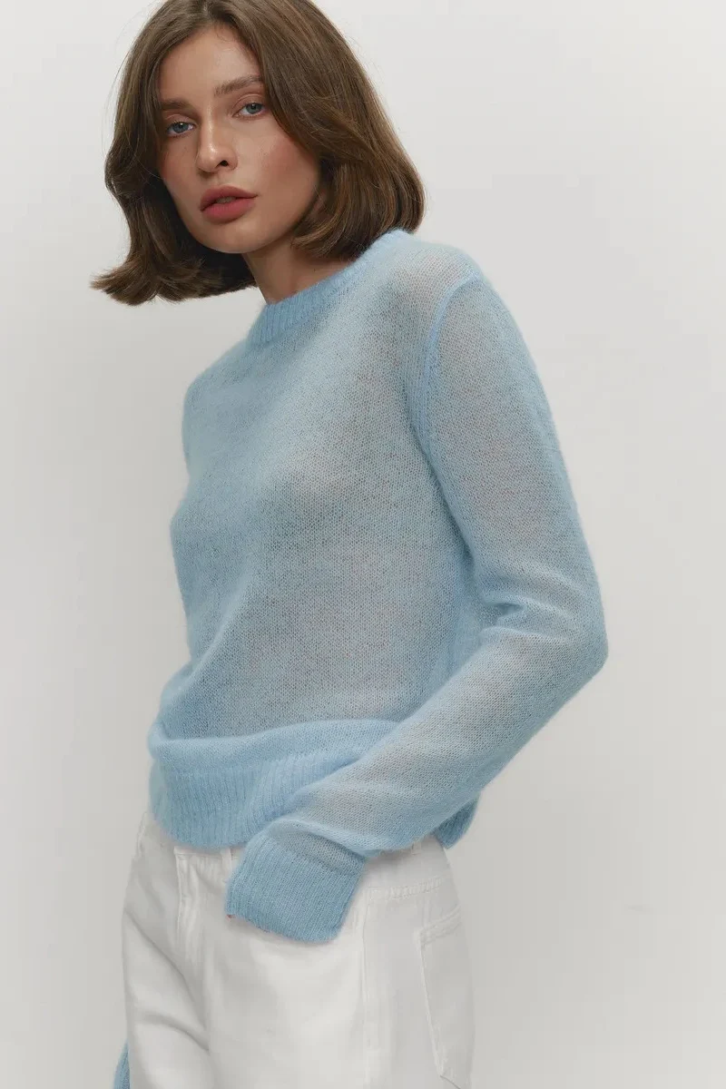 Mohair Round Neck Knit Top - Image 10