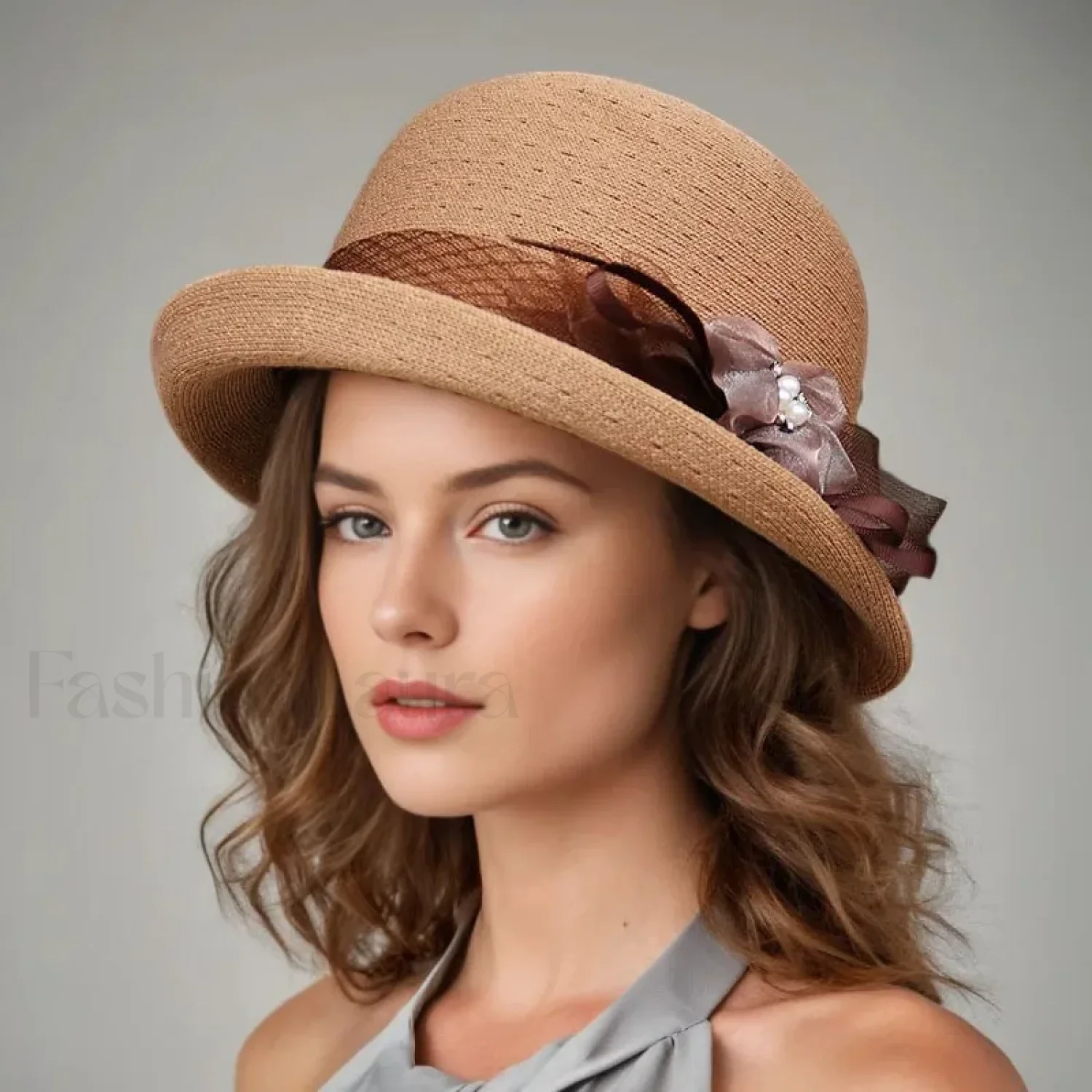 New Flower Small Pot Fashionable Woolen Curved Brim Top Hat - Image 17