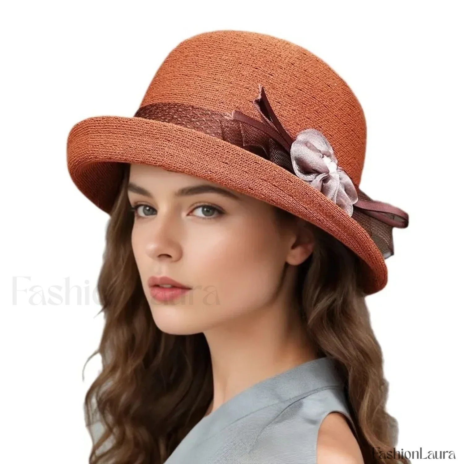 New Flower Small Pot Fashionable Woolen Curved Brim Top Hat - Image 26