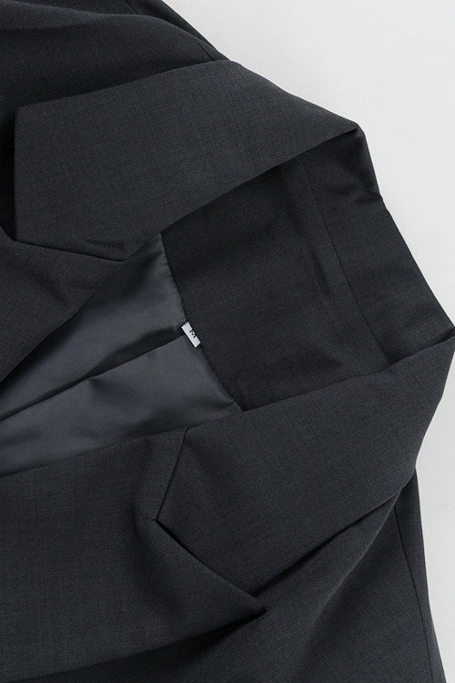 Notch Lapel Relaxed Blazer Wide Leg Pants Set - Image 5