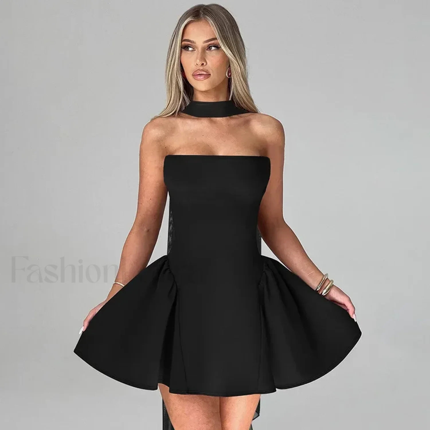 Off-Shoulder A-Line Mini Dress - Image 2
