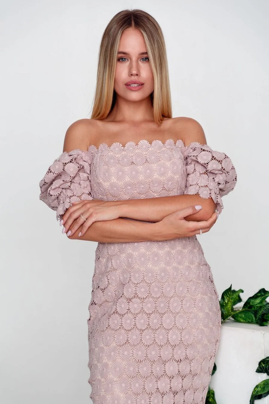 Off Shoulder Lace Bodycon Boho Dress - Image 5