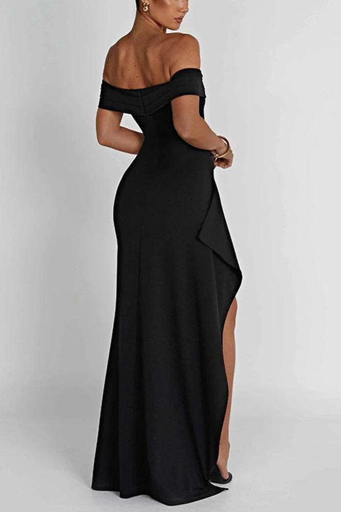 Off Shoulder Slit Party Formal Dress - Image 6