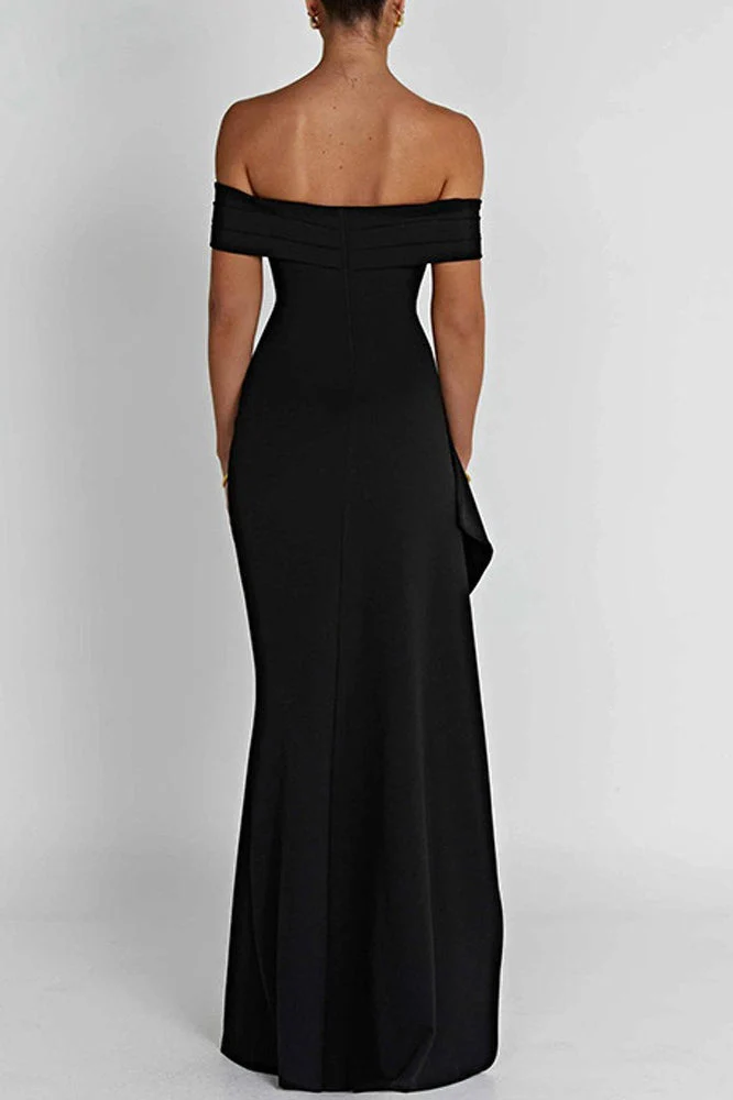 Off Shoulder Slit Party Formal Dress - Image 7