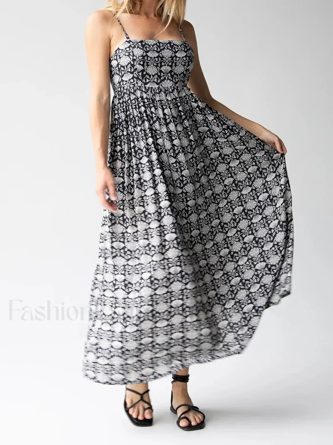 Open Back Floral Zipper Maxi Dress - Image 6