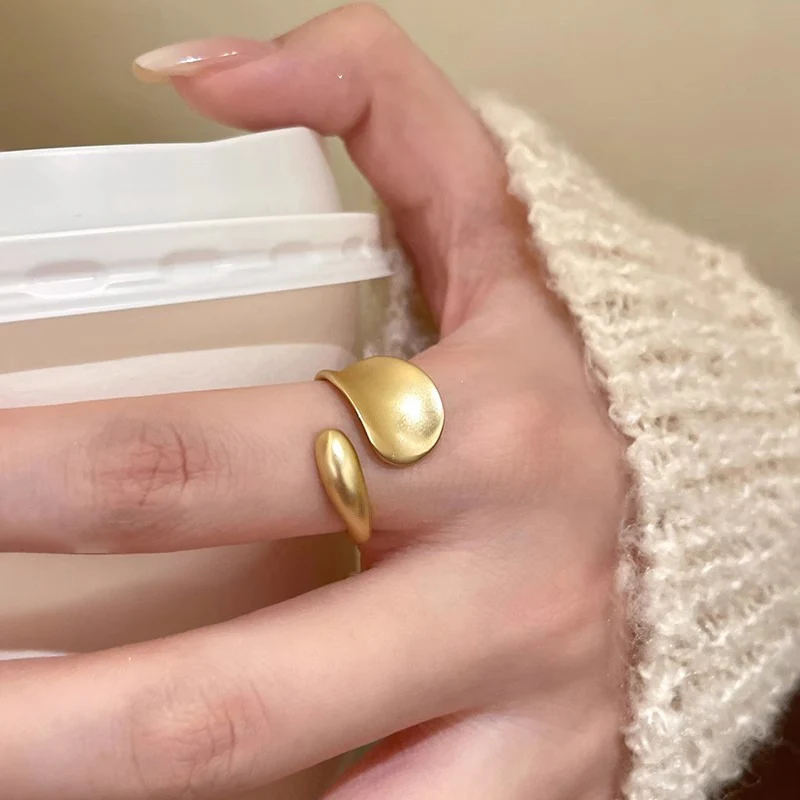 Open Irregular Ring Matte Gold Knuckle Ring - Image 3
