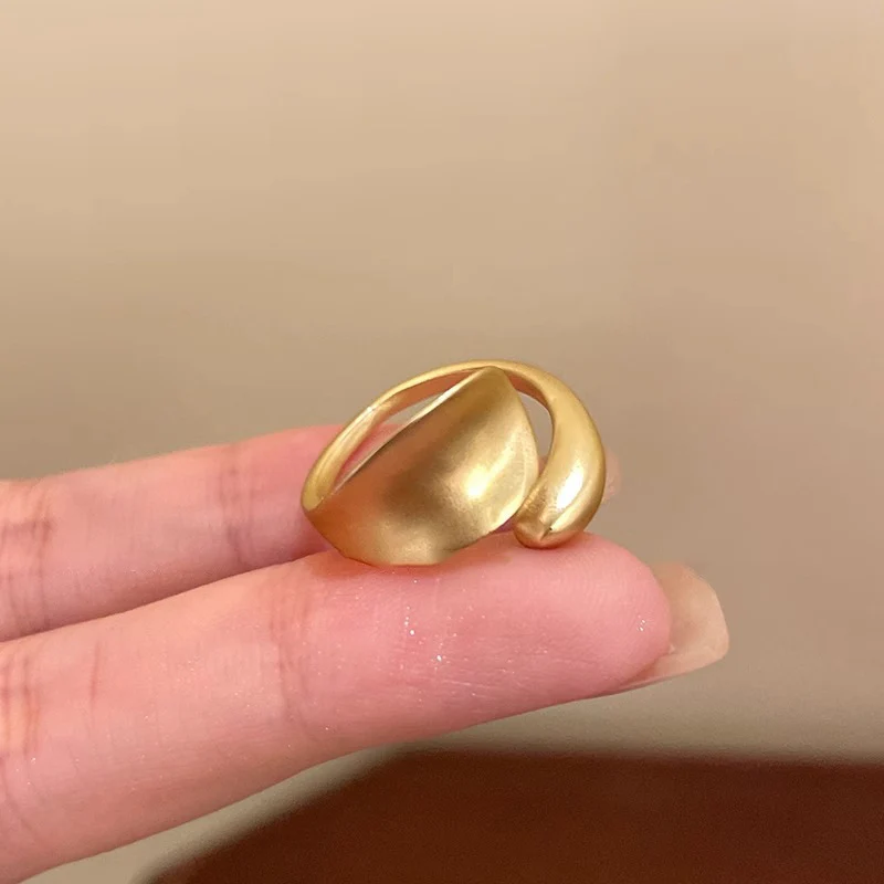 Open Irregular Ring Matte Gold Knuckle Ring - Image 4