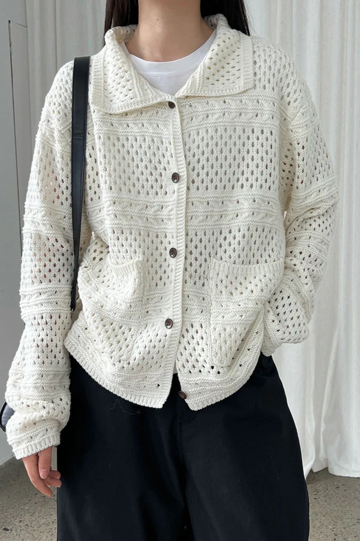 Openwork Knit Cardigan - Image 9