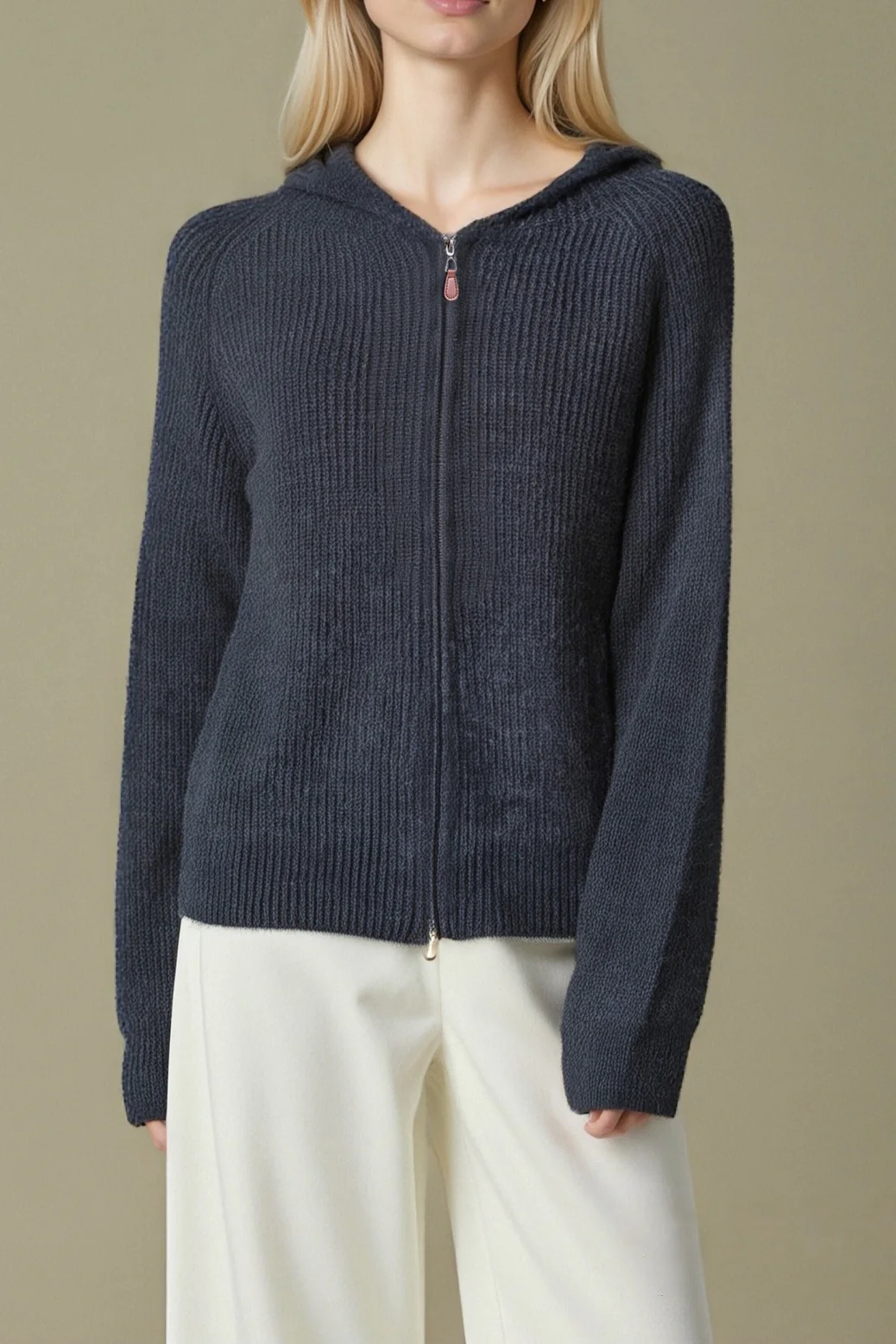 Oversized Hooded Zipper Sweater - Image 8