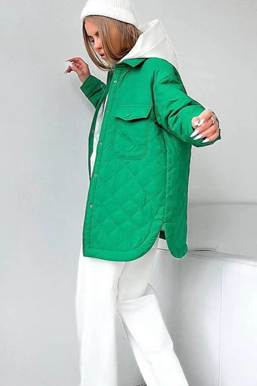 Oversized Longline Diamond Quilted Puffer Jacket - Image 3