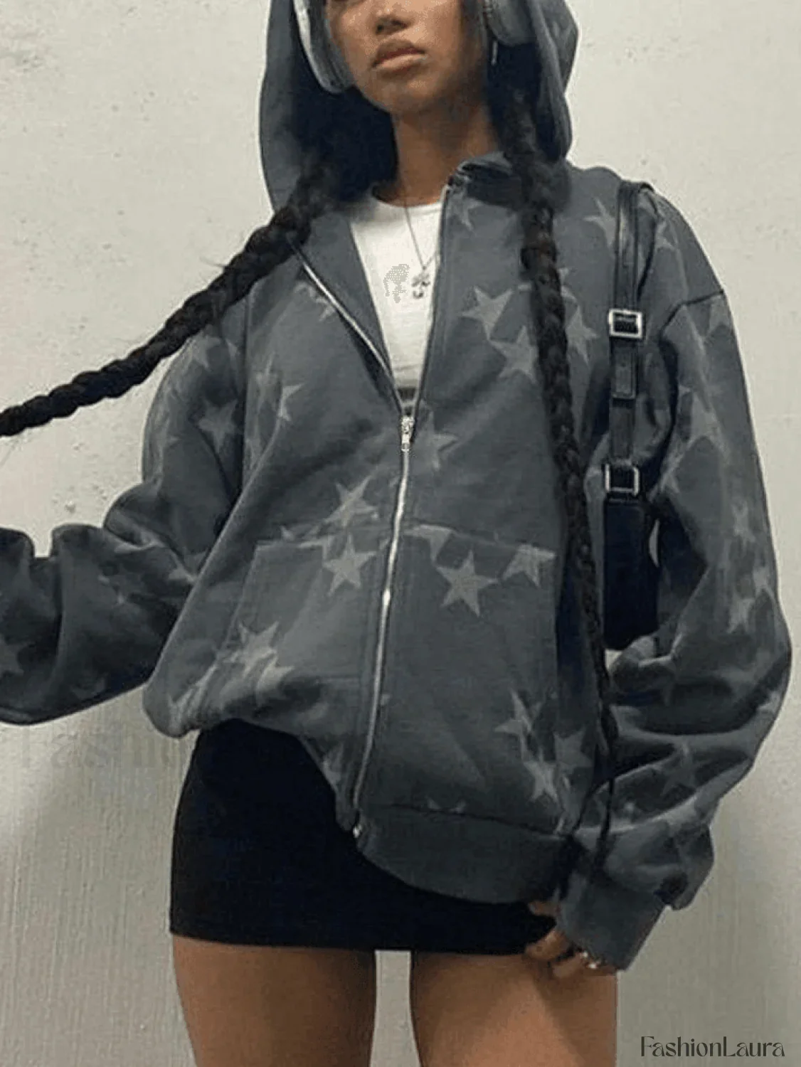 Star Print Zip Up Hoodie - Image 18