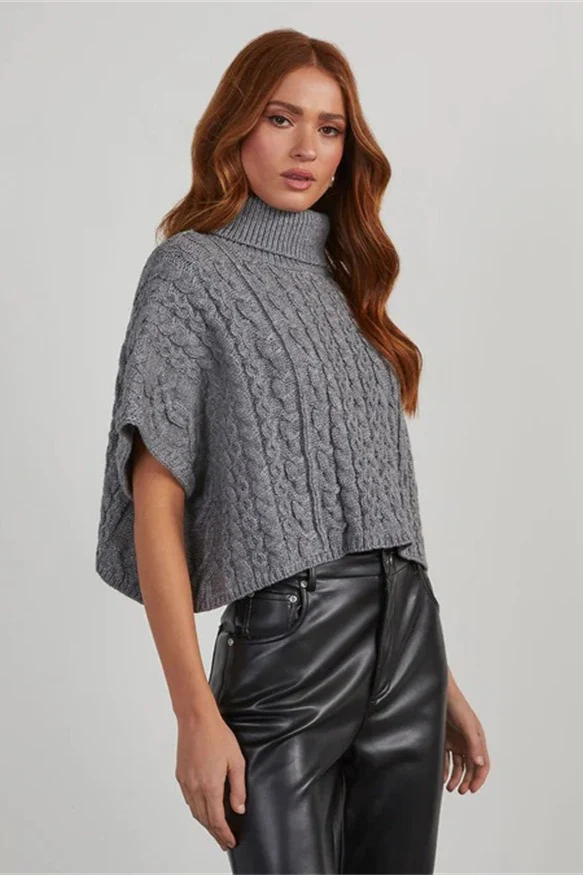 Oversized Turtleneck Pullover Sweater - Image 8