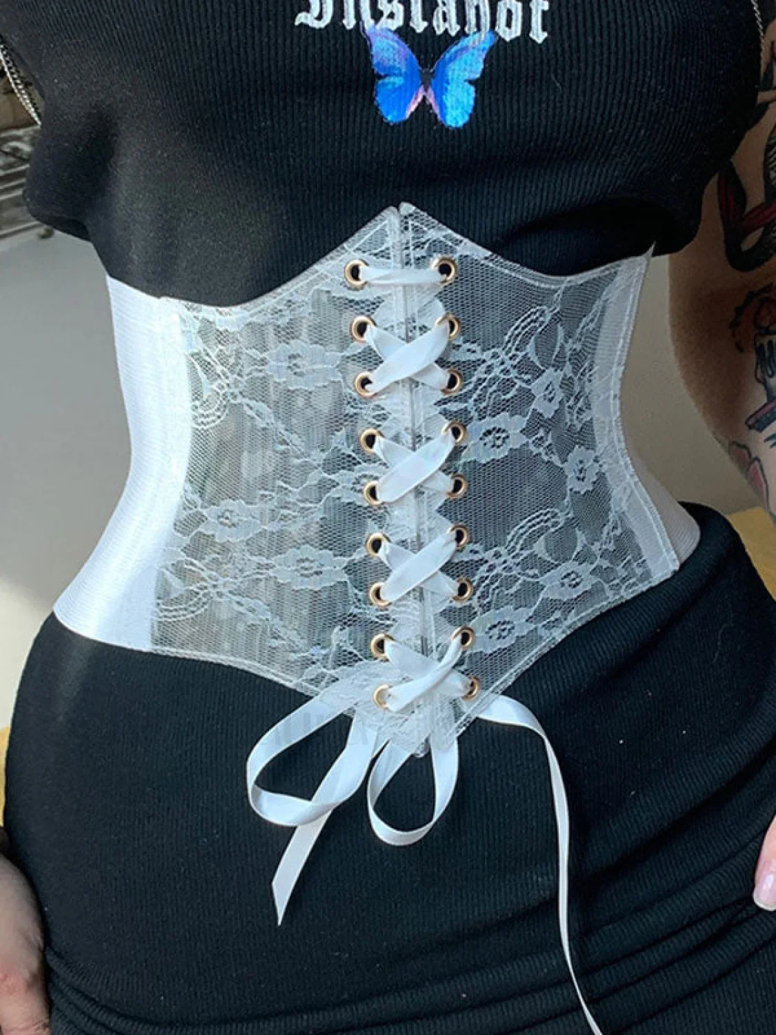 Patchwork Lace Corset Top - Image 19