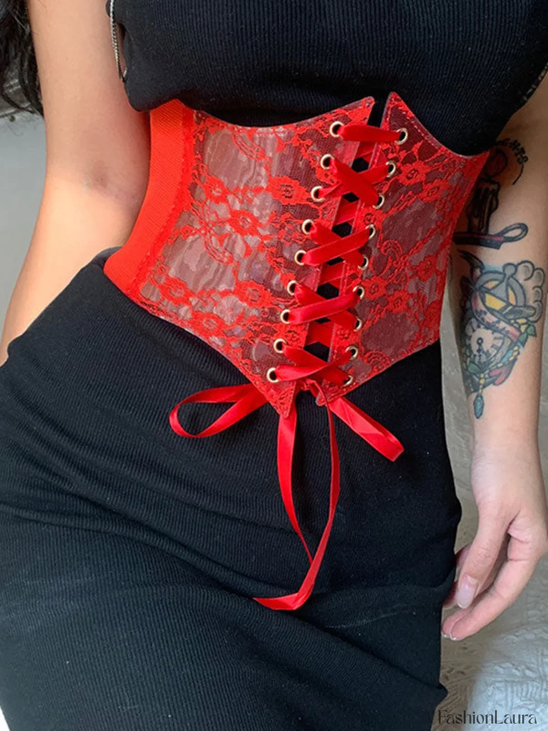 Patchwork Lace Corset Top - Image 22