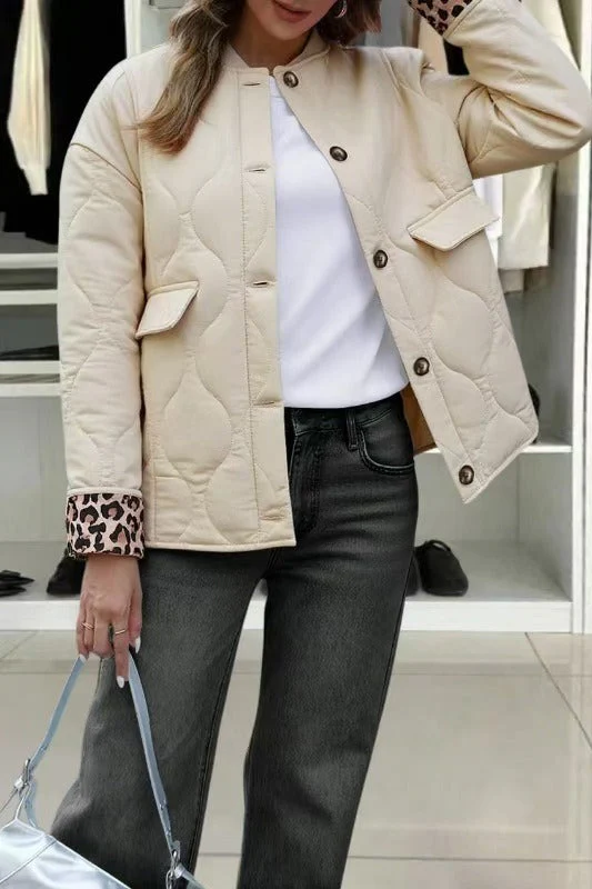 Patchwork Leopard Print Relaxed Jacket - Image 4