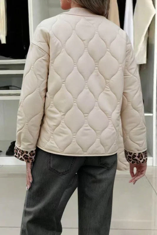 Patchwork Leopard Print Relaxed Jacket - Image 5