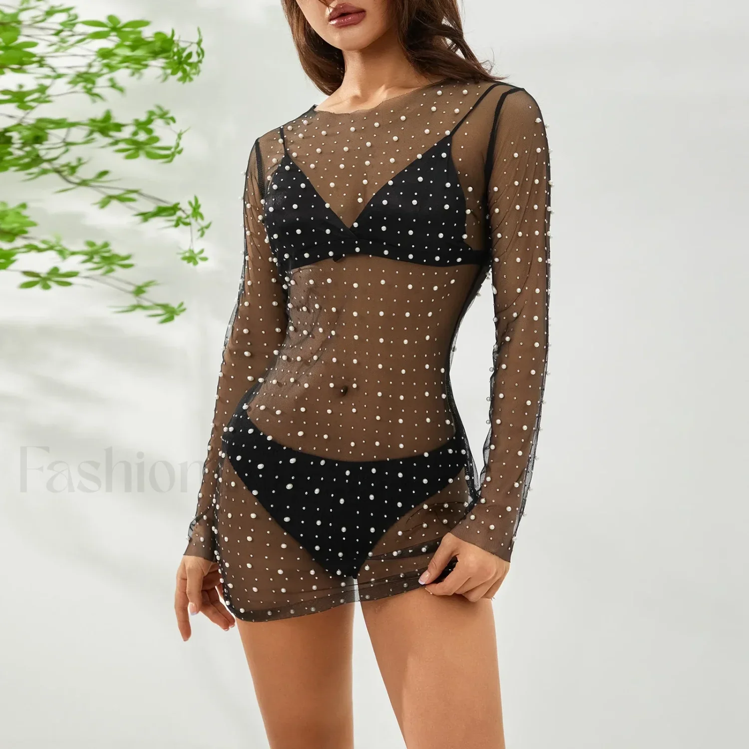 Pearl Sheer Party Dress Cover Up - Image 6