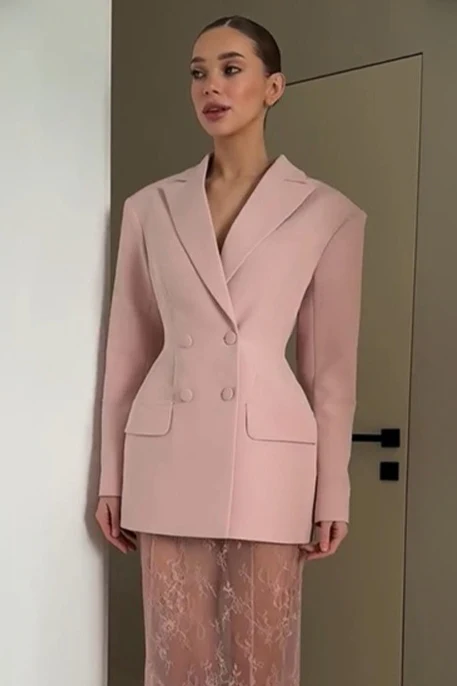 Pink Buttoned Blazer - Image 2