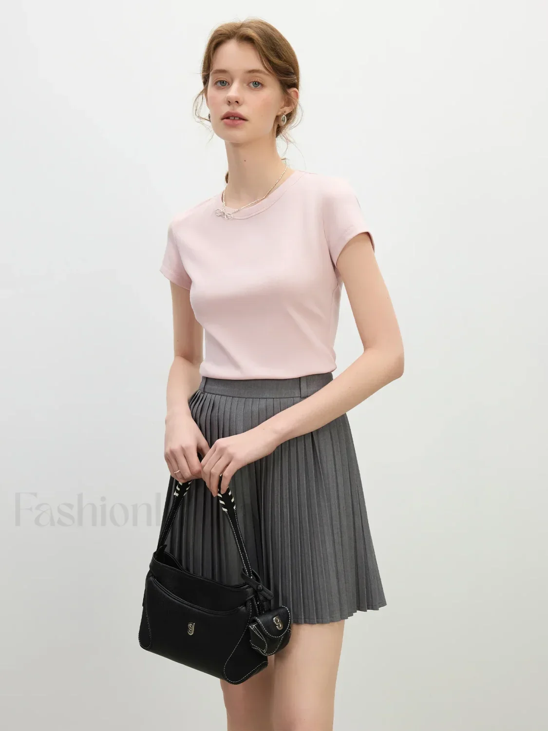 Pink Minimalist Slim Fit T-Shirt - Image 7
