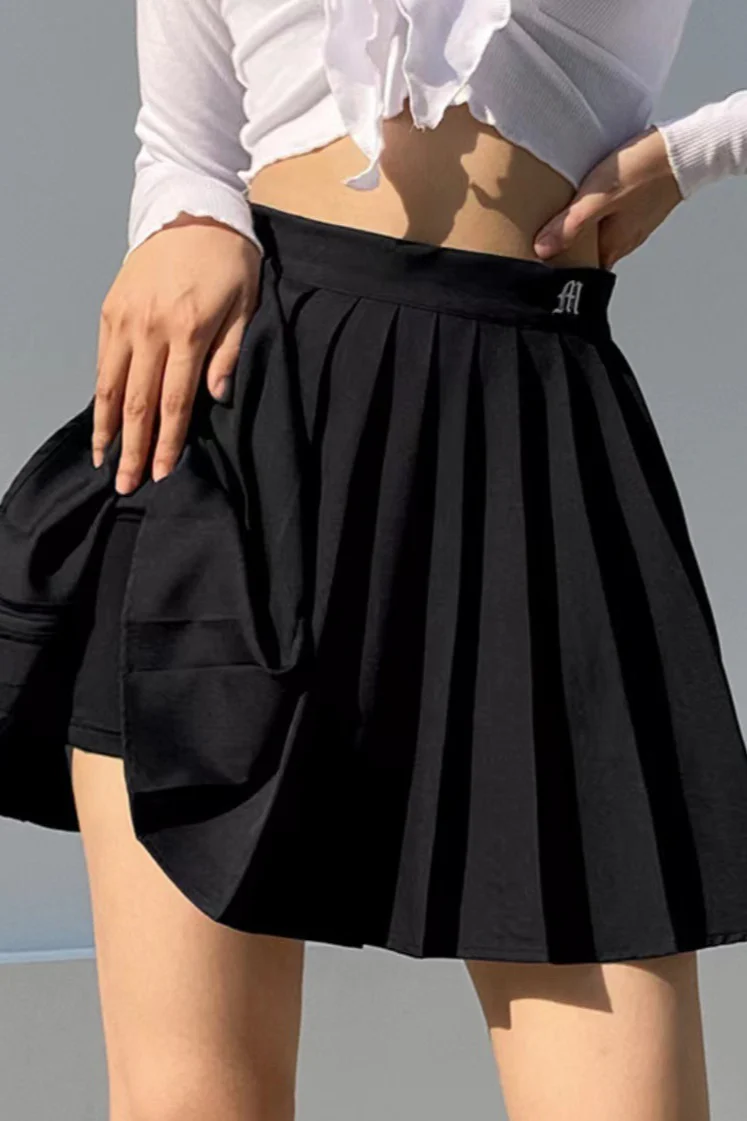 Pleated Anti-Chafe High Waist Pocket Sports Skirt - Image 2