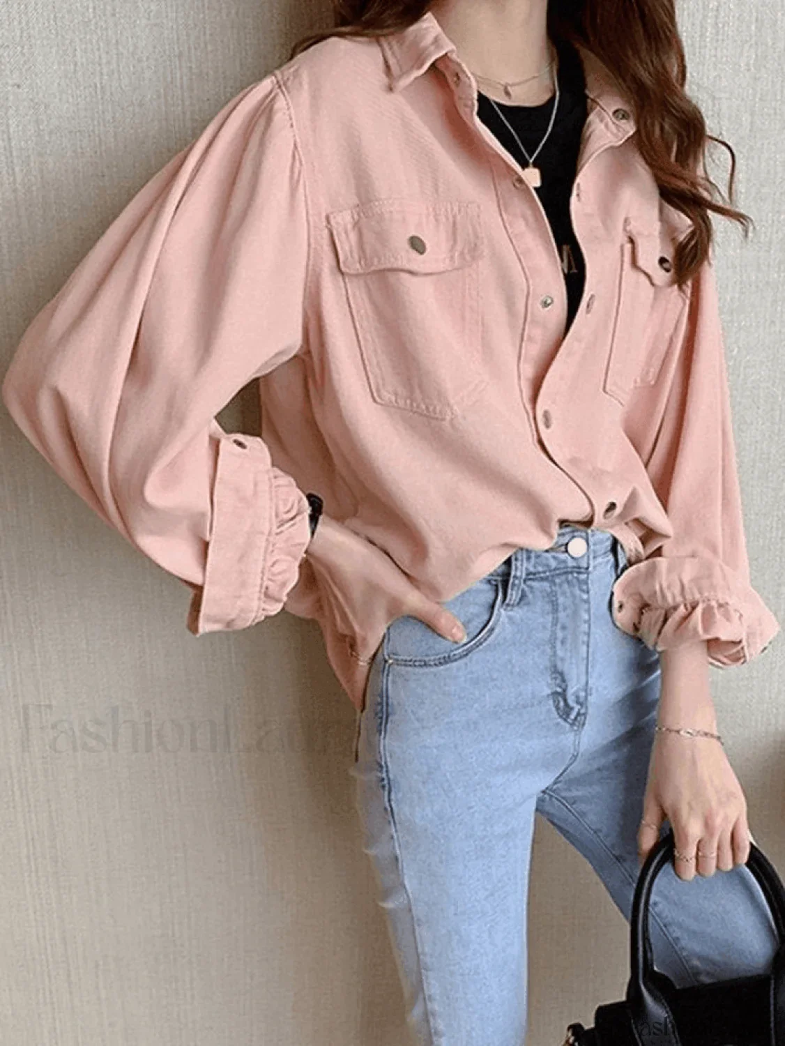 Pleated Long Sleeve Blouse - Image 27