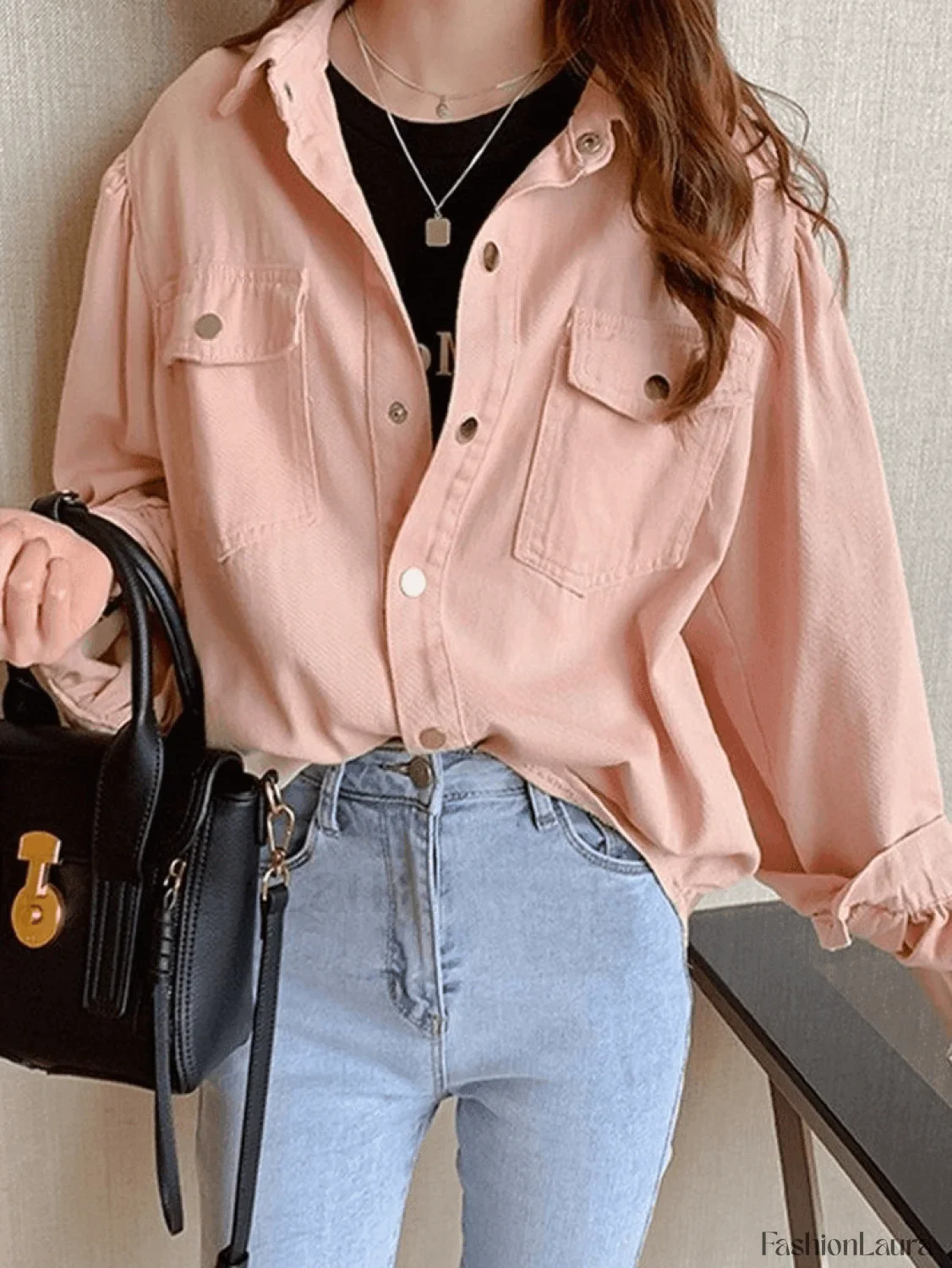 Pleated Long Sleeve Blouse - Image 28